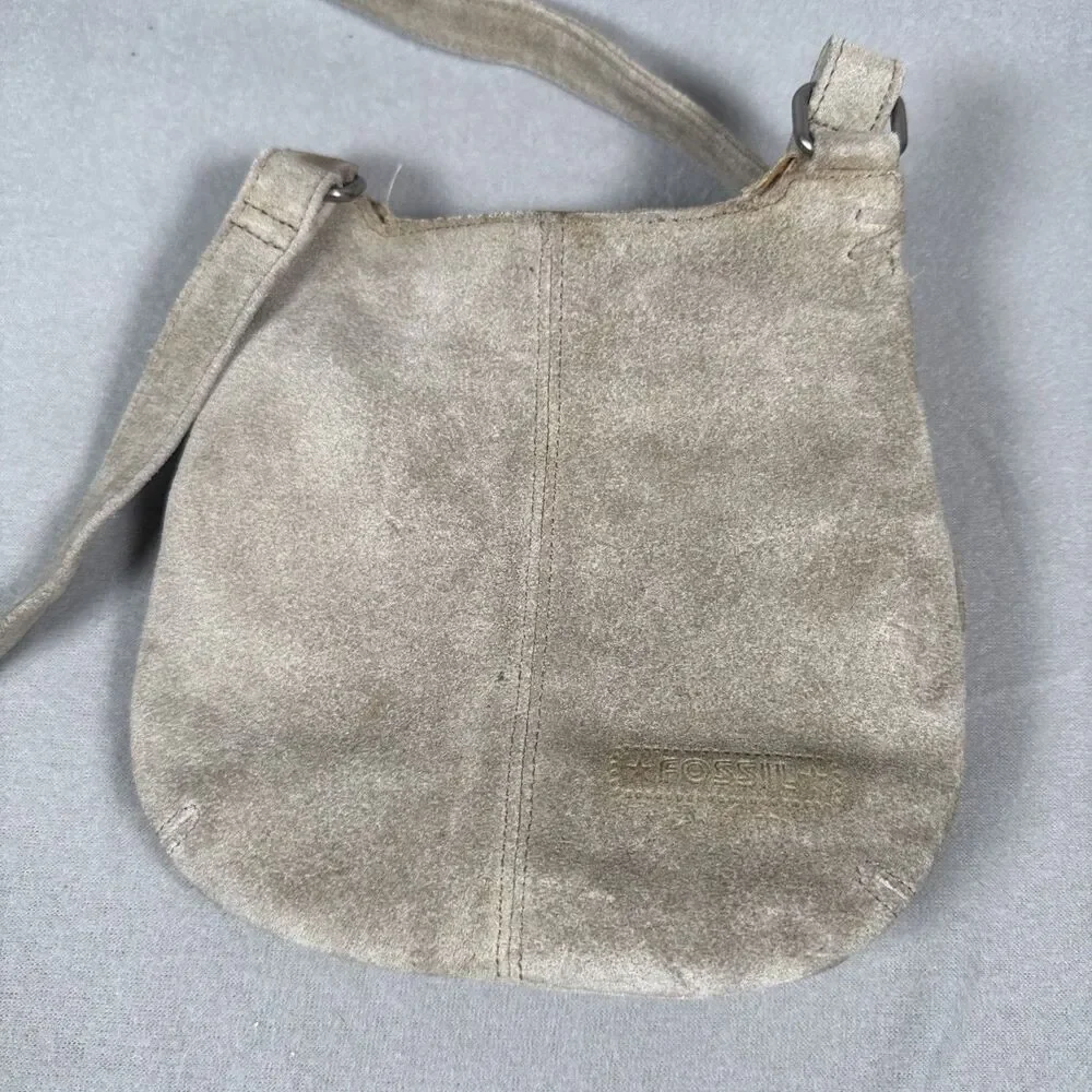 Vintage Fossil Crossbody Purse Bag Suede For Repair